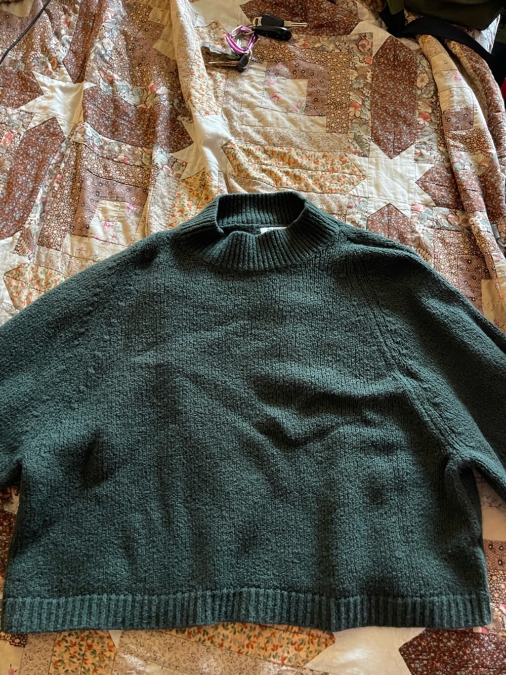 Old Navy Forest Green Ribbed Mockneck Sweater